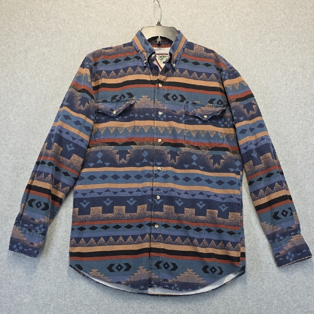 Cowboys Turtle Association Vintage Aztec Southwest Button Down Shirt Men’s L